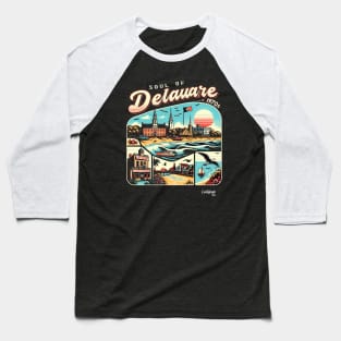 Delaware Dream: Coastal Reverie - American Vintage Retro style USA State Baseball T-Shirt